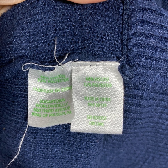 Lilly Pulitzer Amalie Navy Blue Open Front Cardigan size medium - Picture 11 of 15